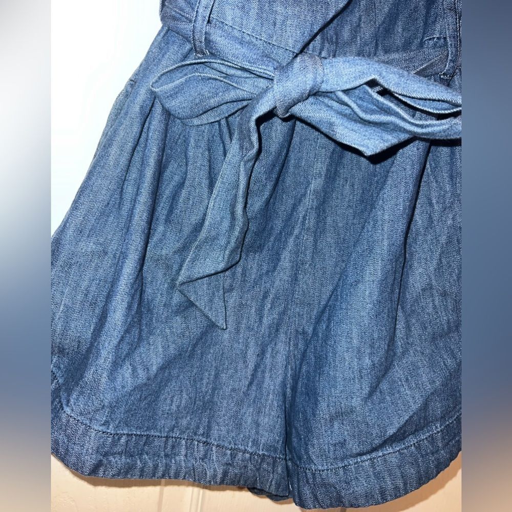 Free People Blue Denim Tie at Waist Romper Size XS EUC - Picture 7 of 7